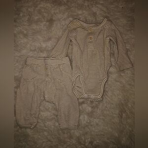 H&M Beige Striped Kids Matching Set